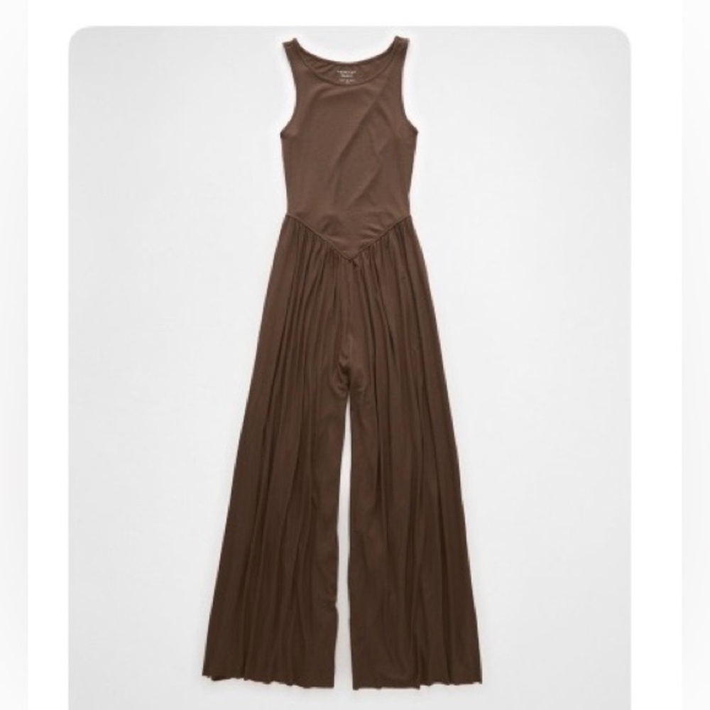 American Eagle Outfitters Brown Sleeveless Jumpsuit
